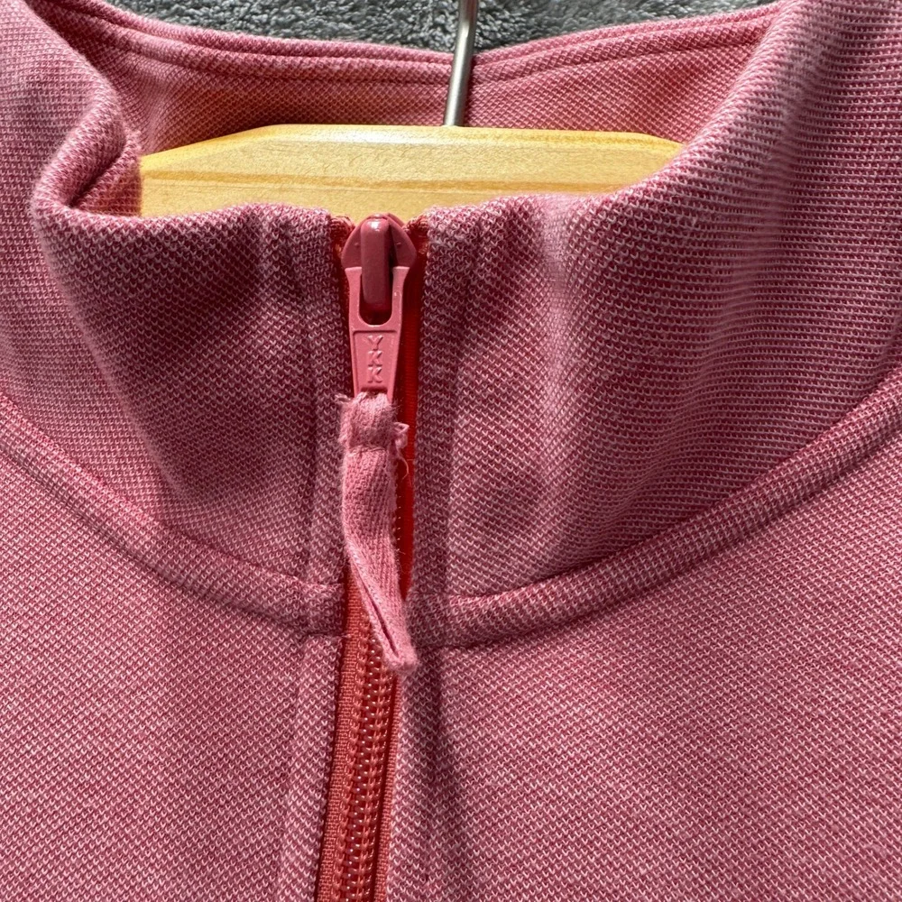 Vineyard Vines Mens XL Quarter Zip Pullover Salmon Pink Pique Whale Logo Sweater